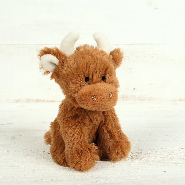 Horned Highland Brown Cow Plush Baby Soft Mini Toy The Bee s Knees British Imports