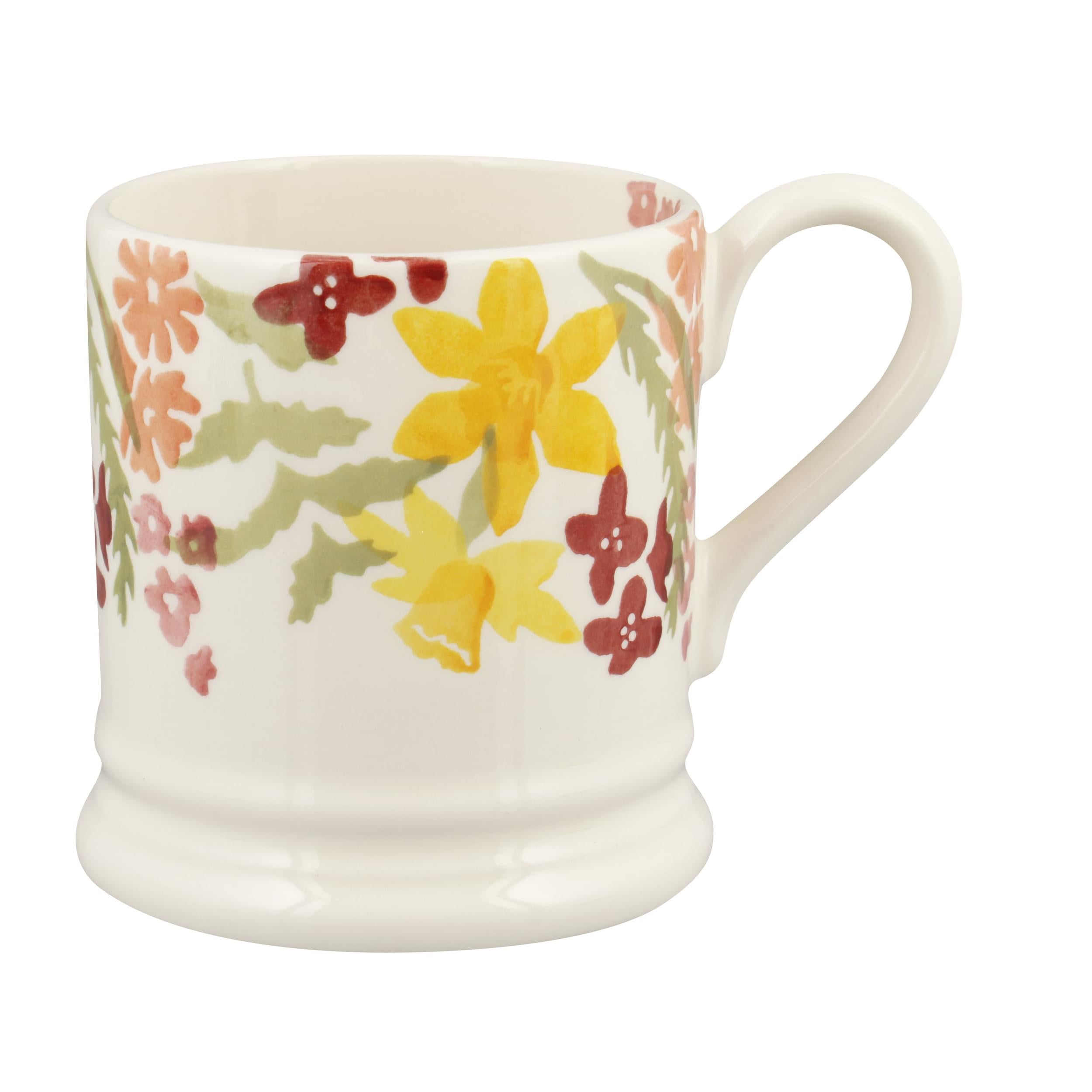 Large Ceramic Mug with top Green Daffodils