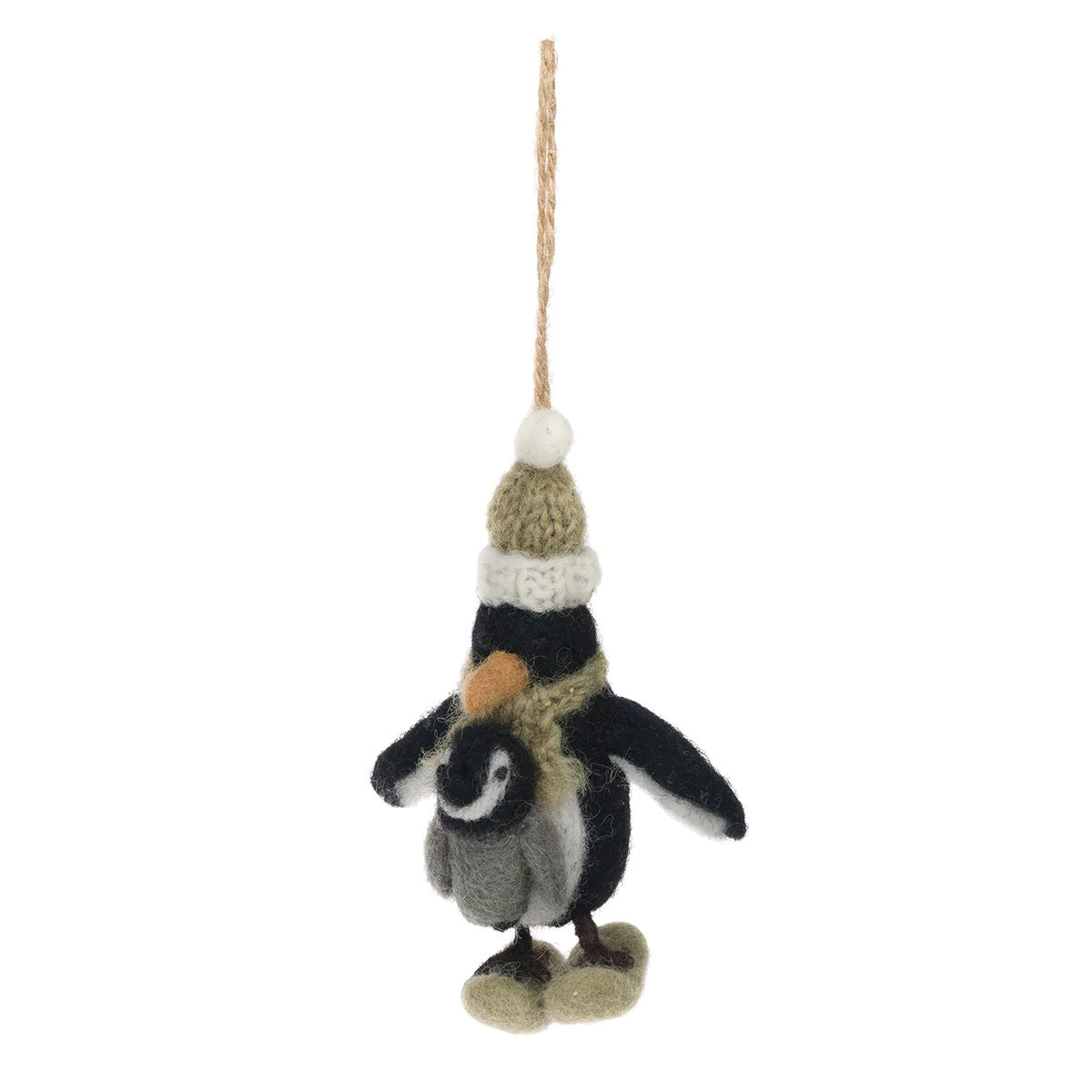 Felt Penguin With Baby Tree Decoration - Postbox Party