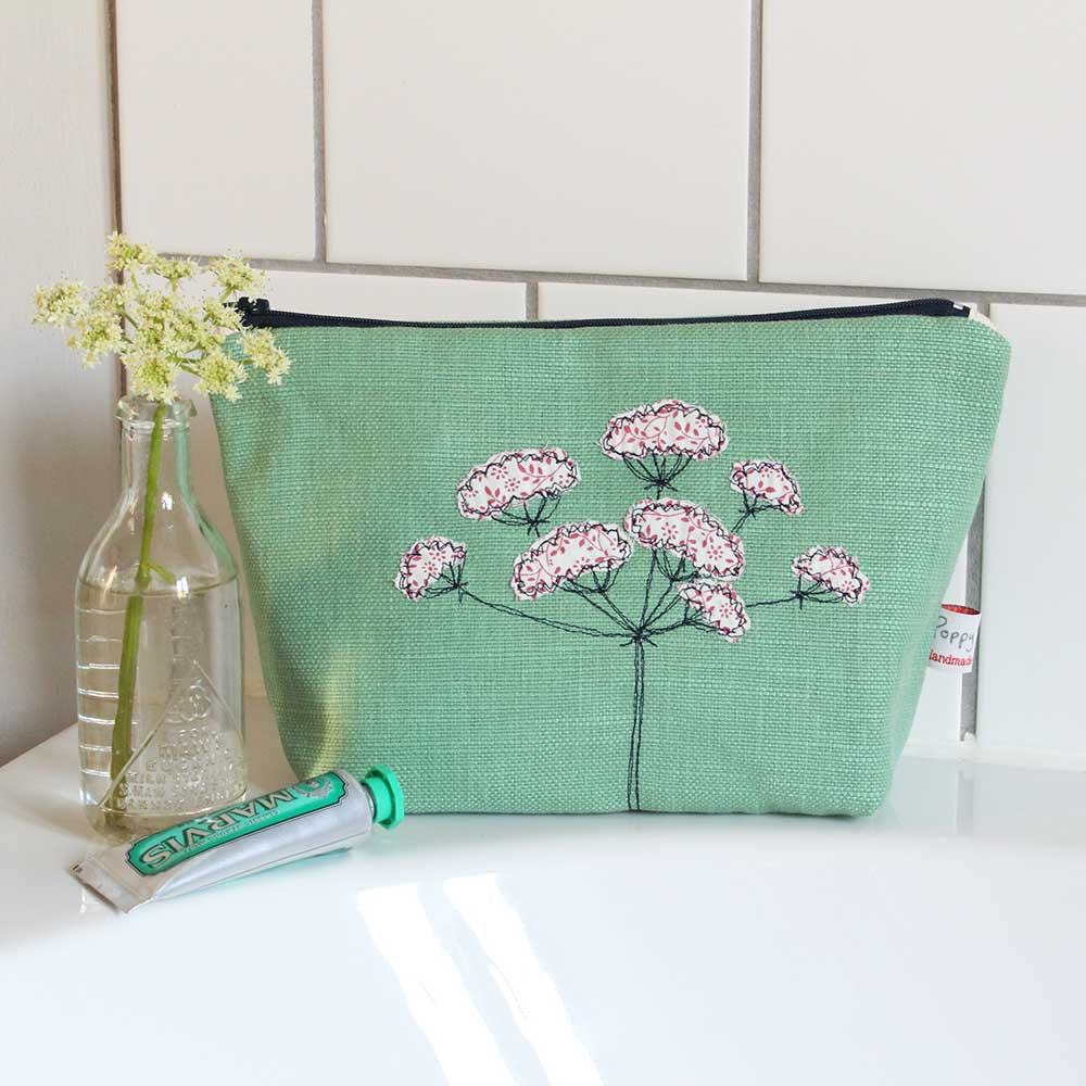 Flower Embroidered Make Up Bag