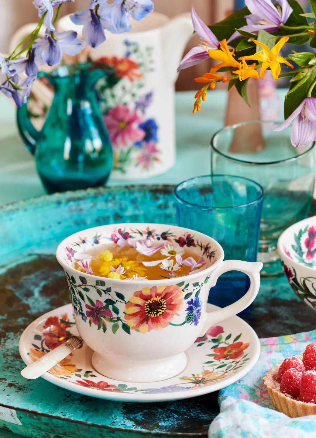 Garden Flowers Large Teacup & Saucer