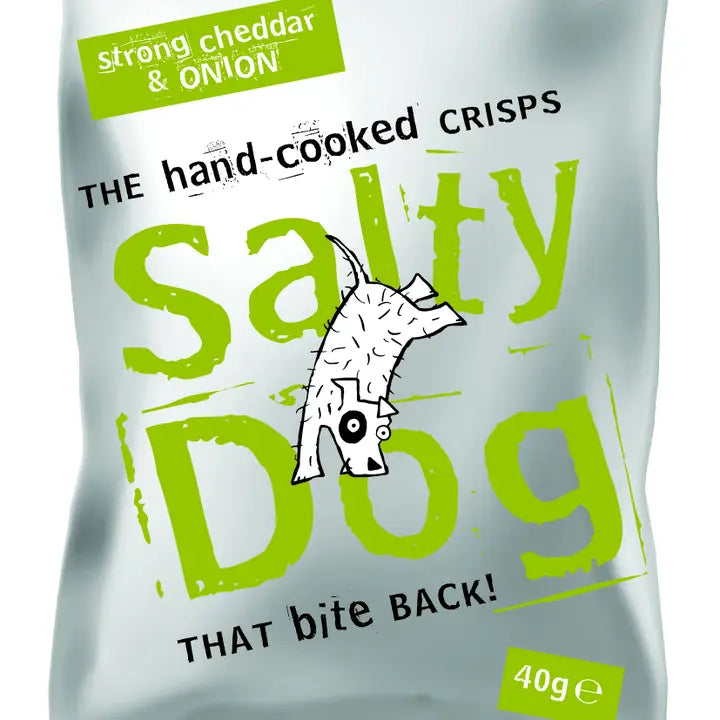 Salty Dog Hand Cooked Strong Cheddar & Onion Crisps