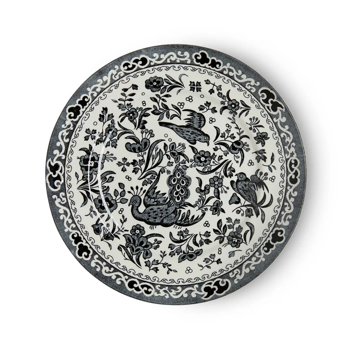 Black Regal Peacock Medium Plate 8 3/4 in