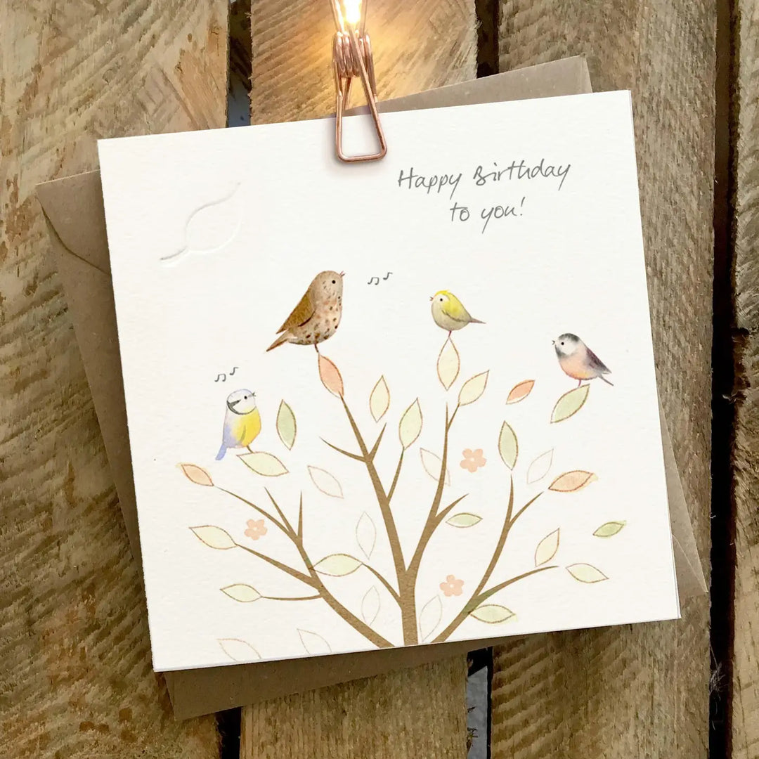 Birthday Wishes Birds in a Tree Birthday Card