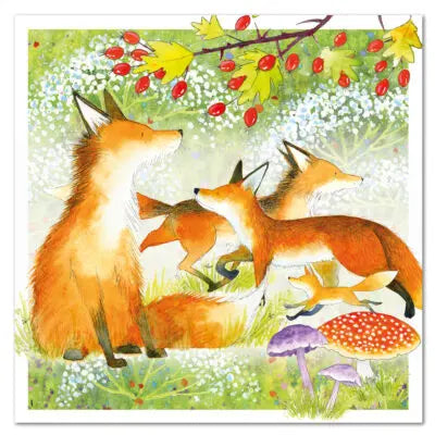 Fox Family Greetings Card