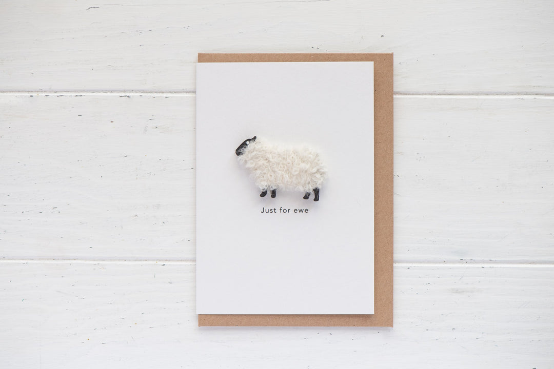 Handmade Woolly Ewe Greeting Card