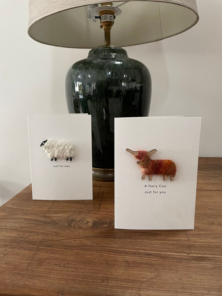 Handmade Woolly Ewe Greeting Card