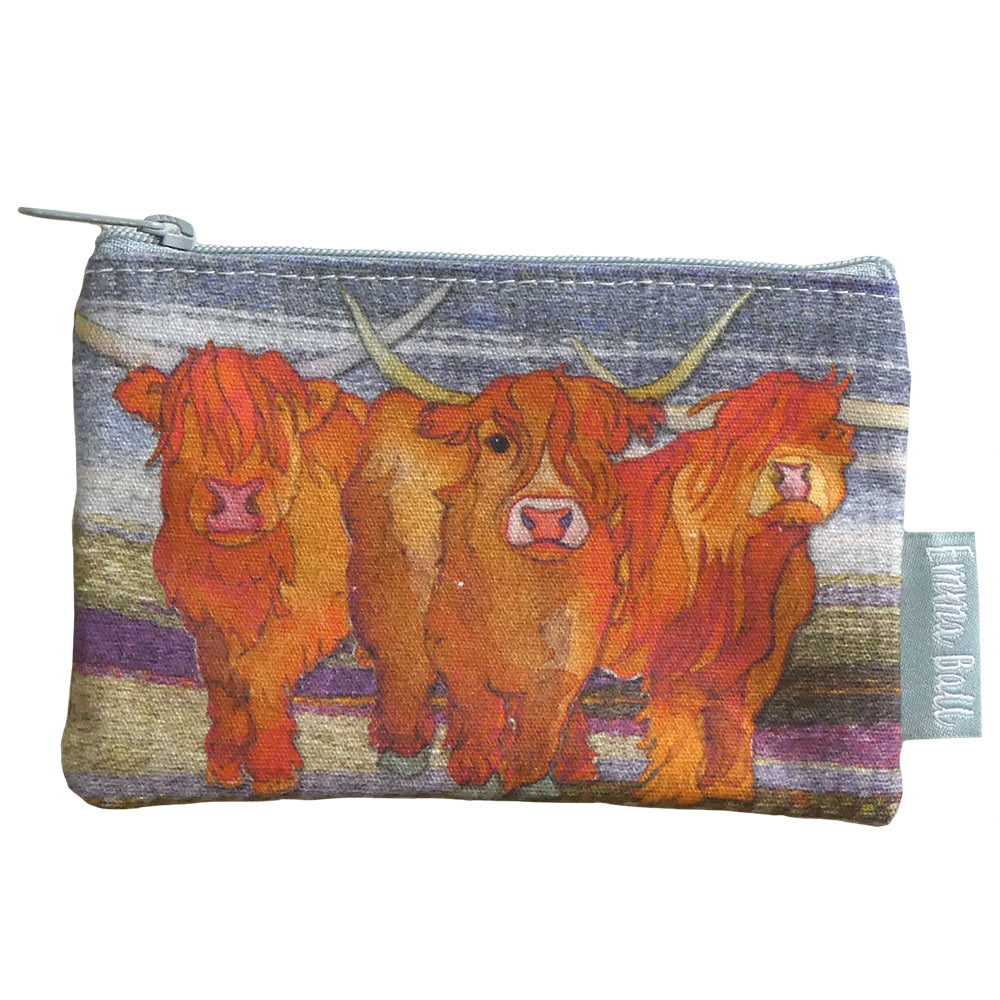 Highland Cow Small Zipped Purse