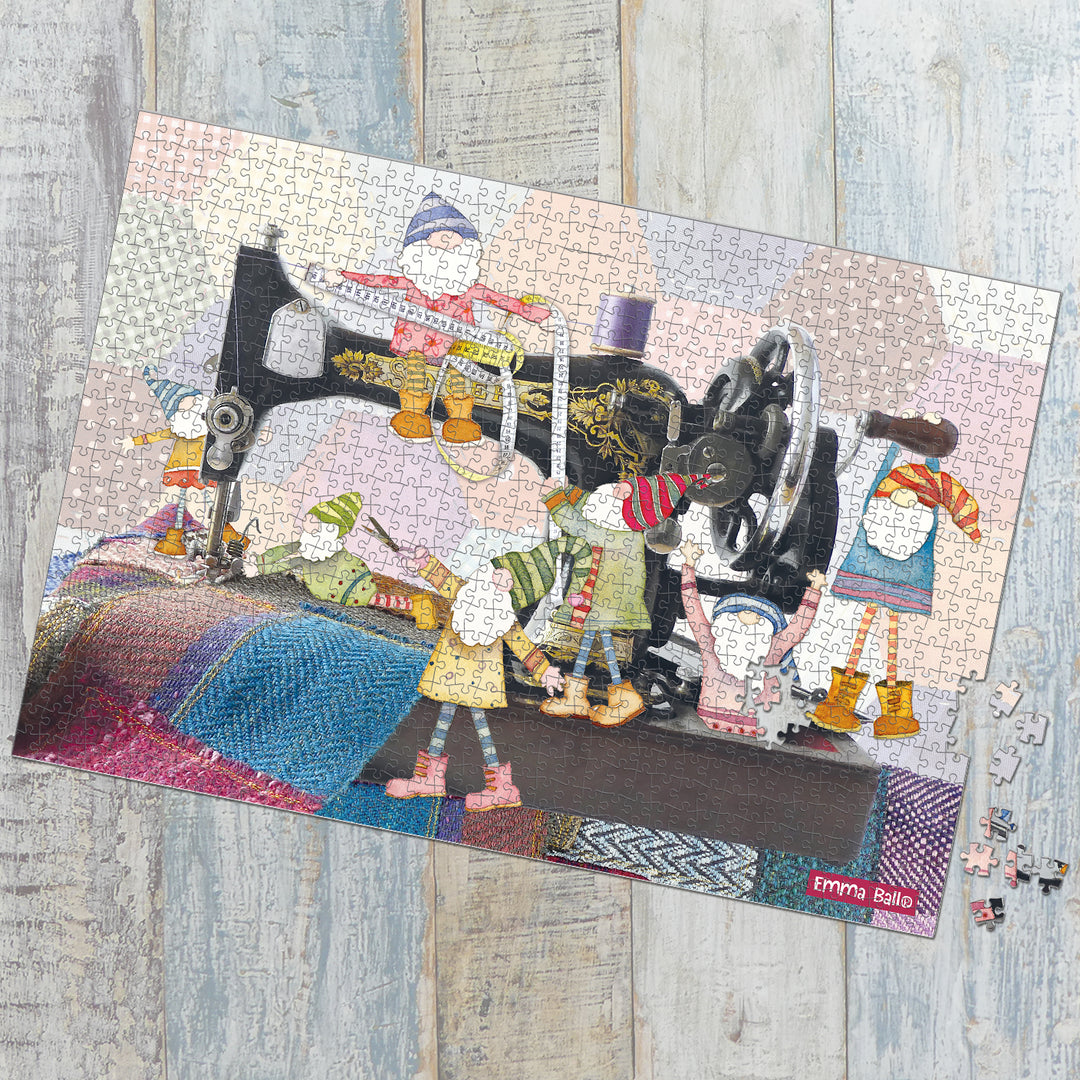 Sewing Gnomes 1000 Piece Jigsaw Puzzle