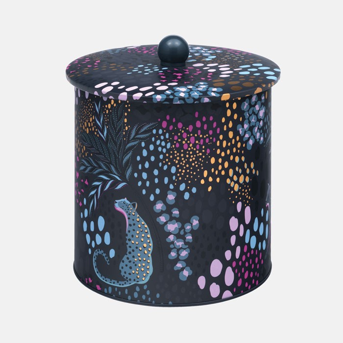 Midnight Leopard Biscuit Barrel