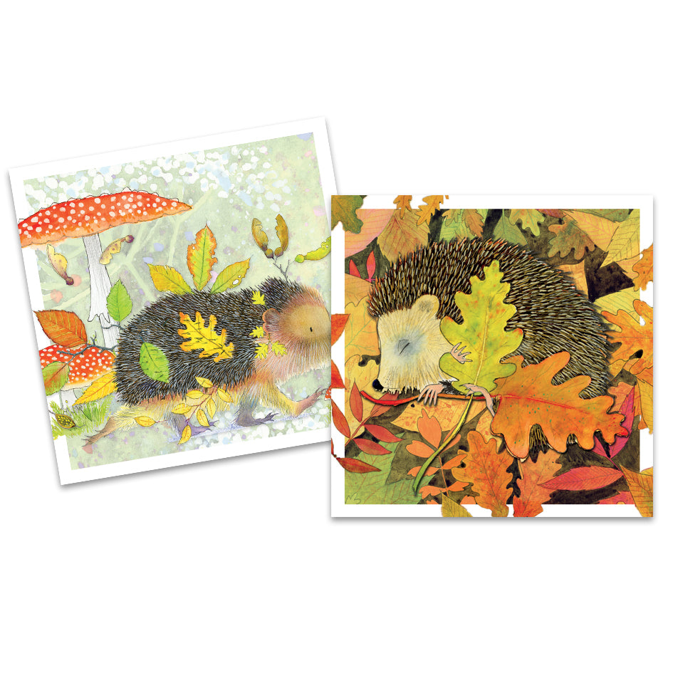 Wildlife Hedgehogs Pack of 10 Mini Notecards