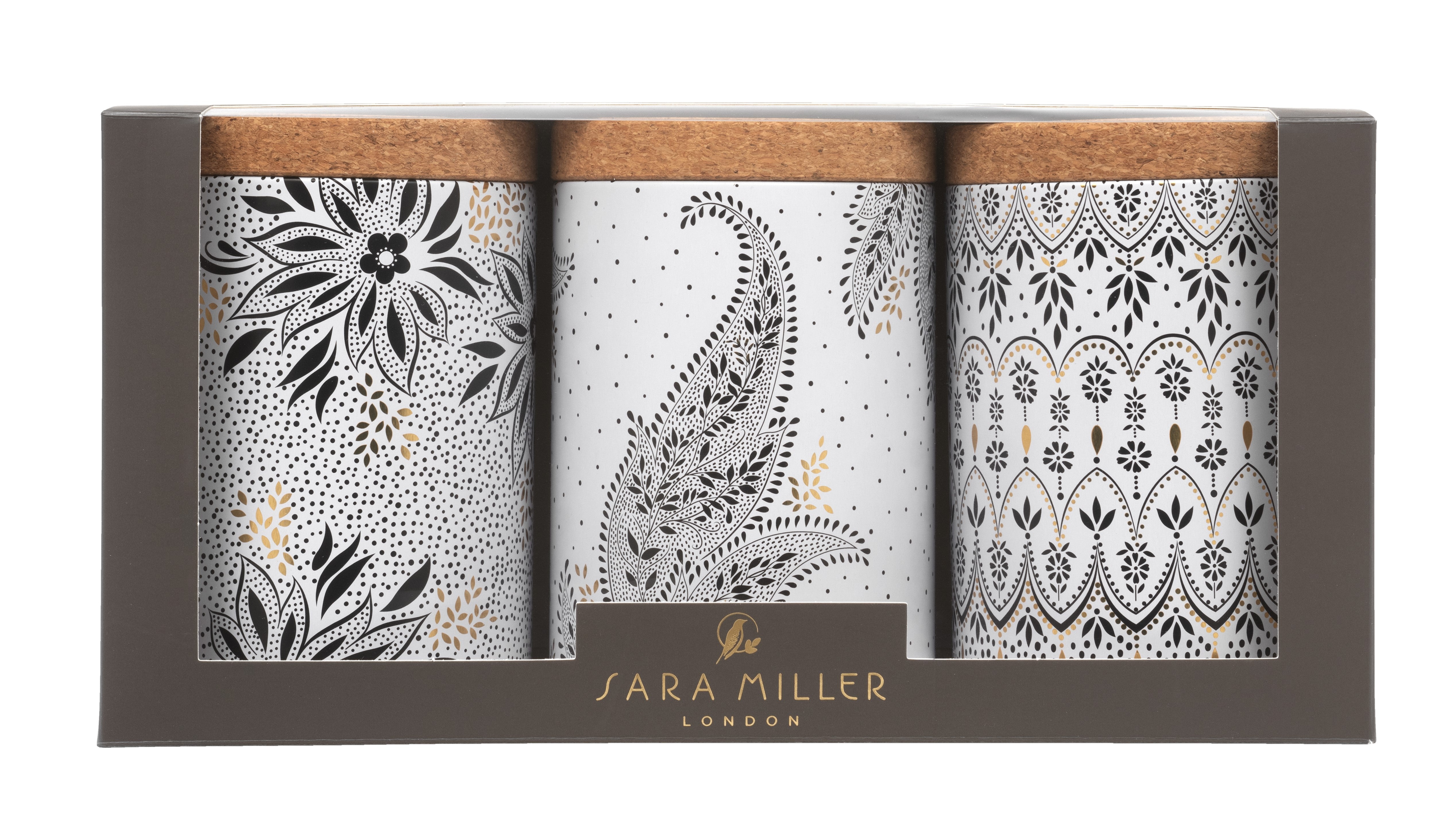 Sara Miller Artisanne Noir Set of 3 Round Caddies – The Bee's Knees ...