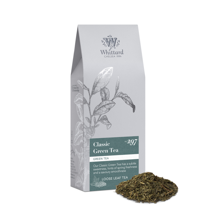 Whittard Classic Green Loose Tea Silver Pouch