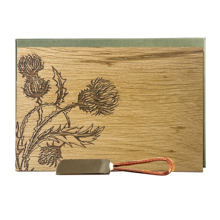 Thistle Trio Oak Cheese Board & Knife Set