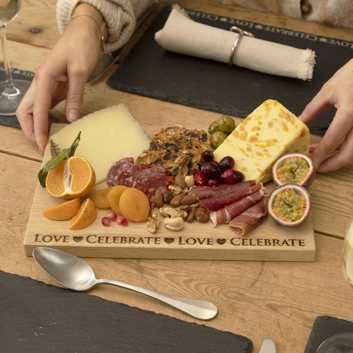 Love & Celebrate Oak Serving Board - 12in