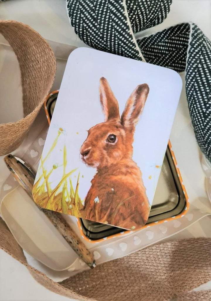 Jo Stockdale Best Friends Hare Small Rectangular Tin.