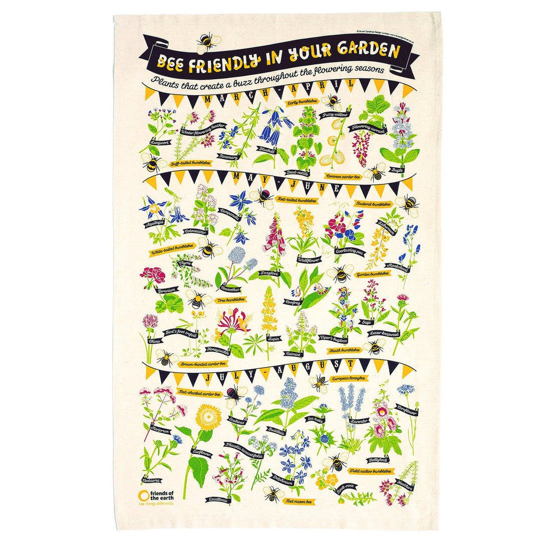 Bee Friendly Tea Towel by Stuart Gardiner.