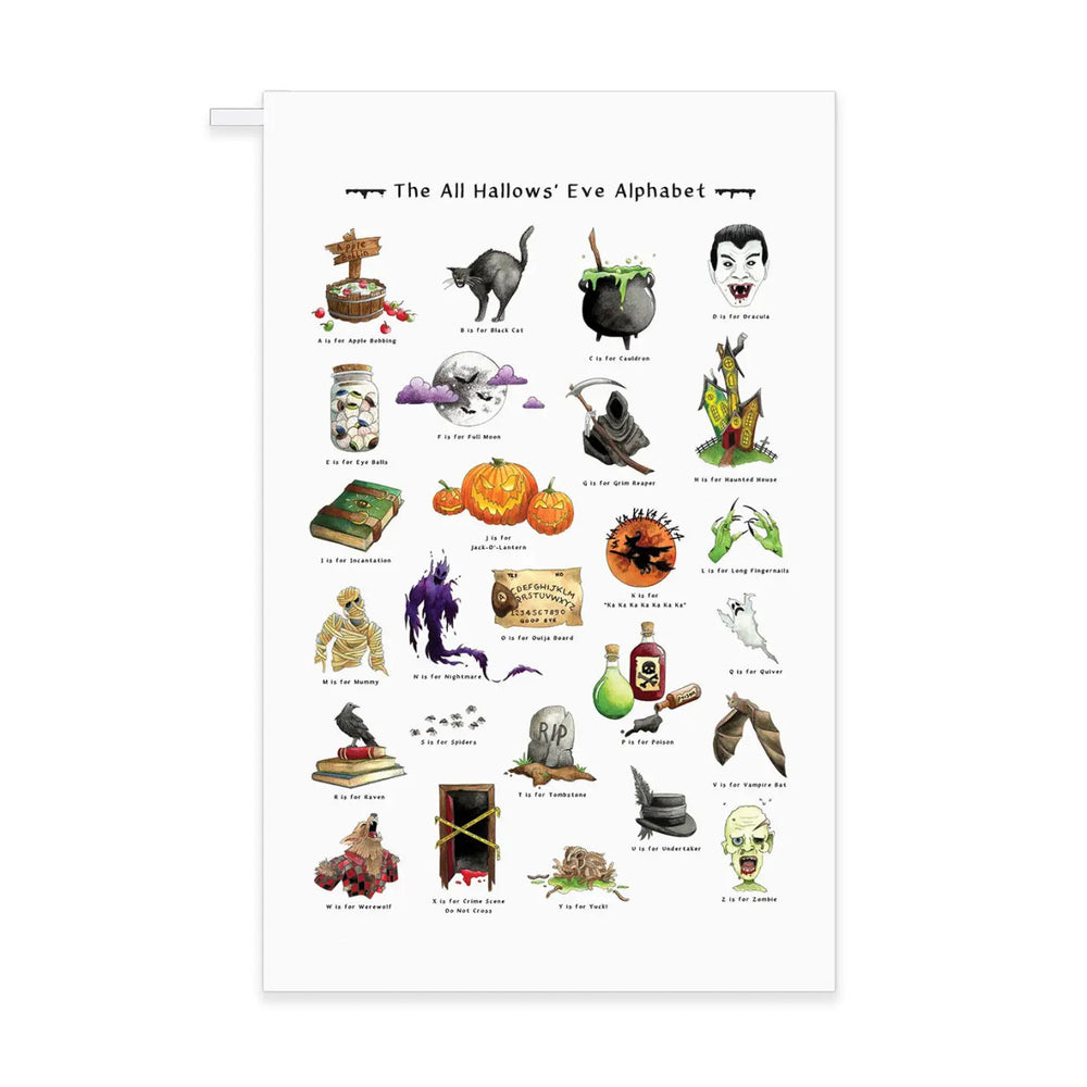 Halloween Alphabet Tea Towel