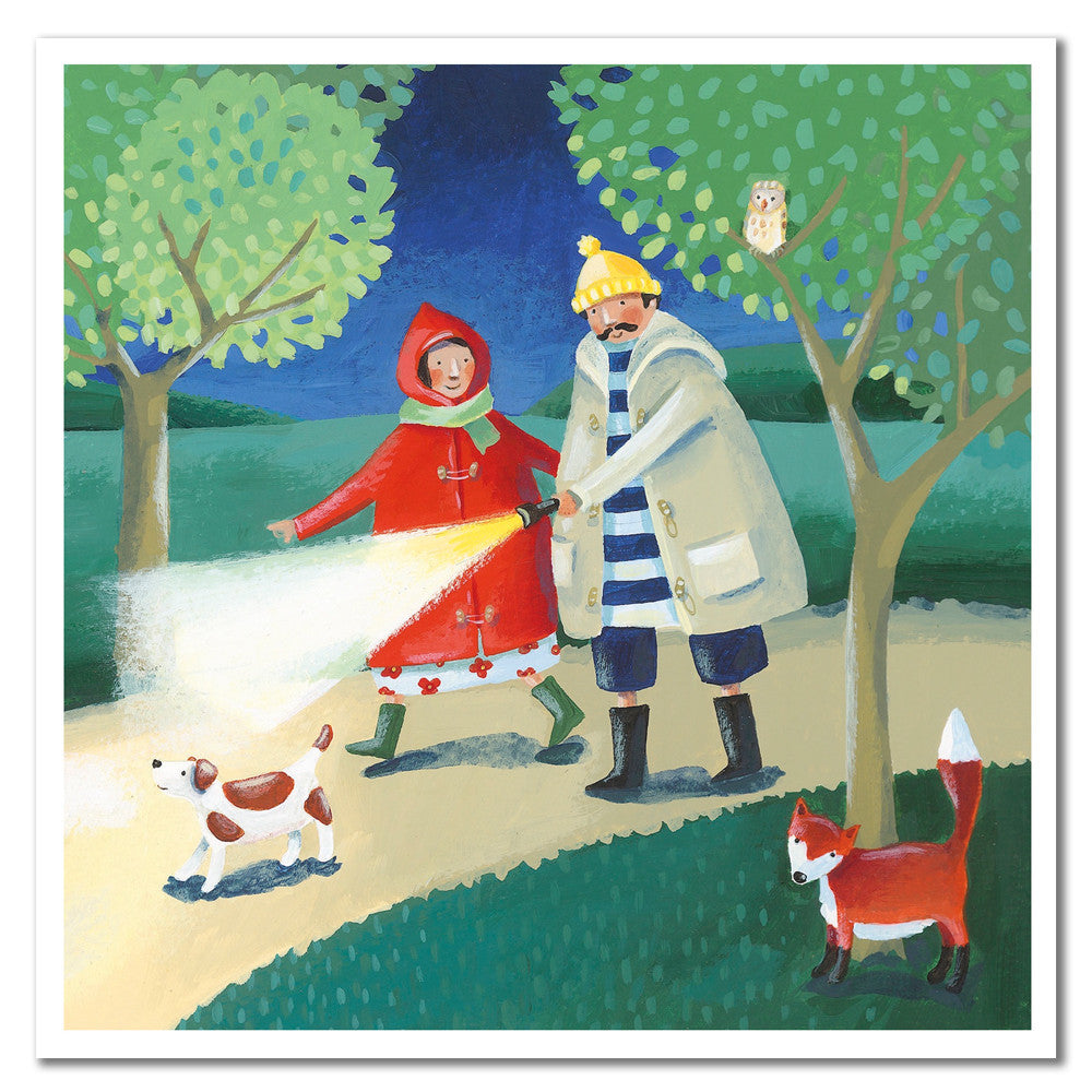 Nightwalk Greetings Card by Emma Ball