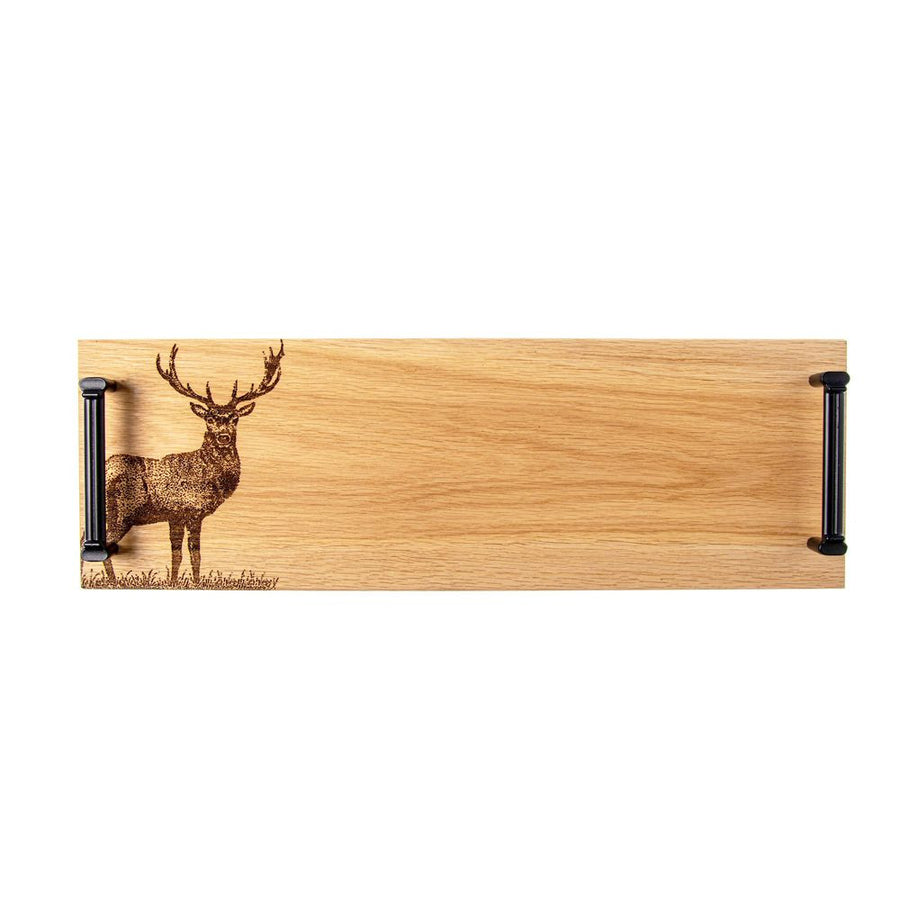 Monarch Stag Serving Tray with Burnished Steel Handles by Selbrae.