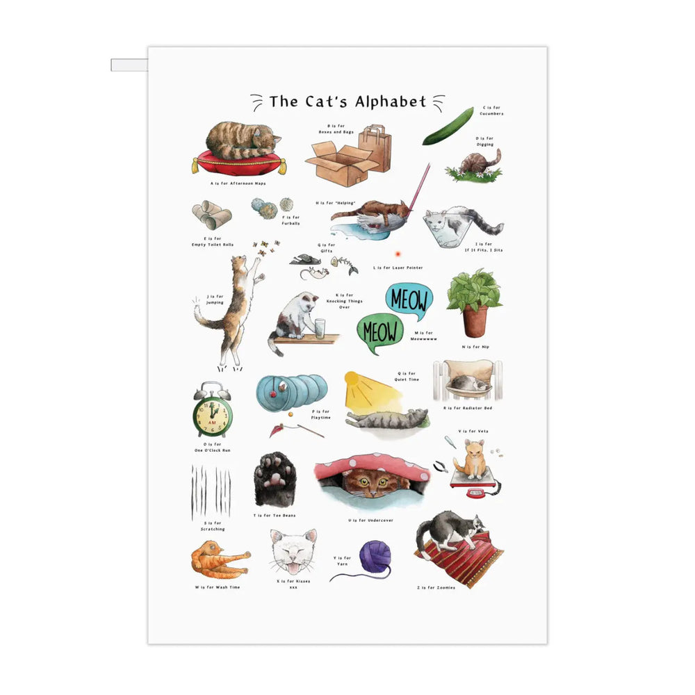 The Cat's Alphabet Tea Towel