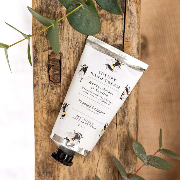 Honey, Amber and Vanilla Luxury Hand Cream 75ml by Toasted Crumpet.