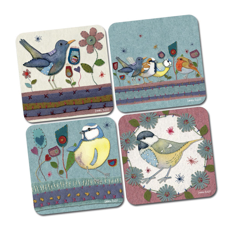 Stitched Birdies Coasters - Set of 4 from Emma Ball