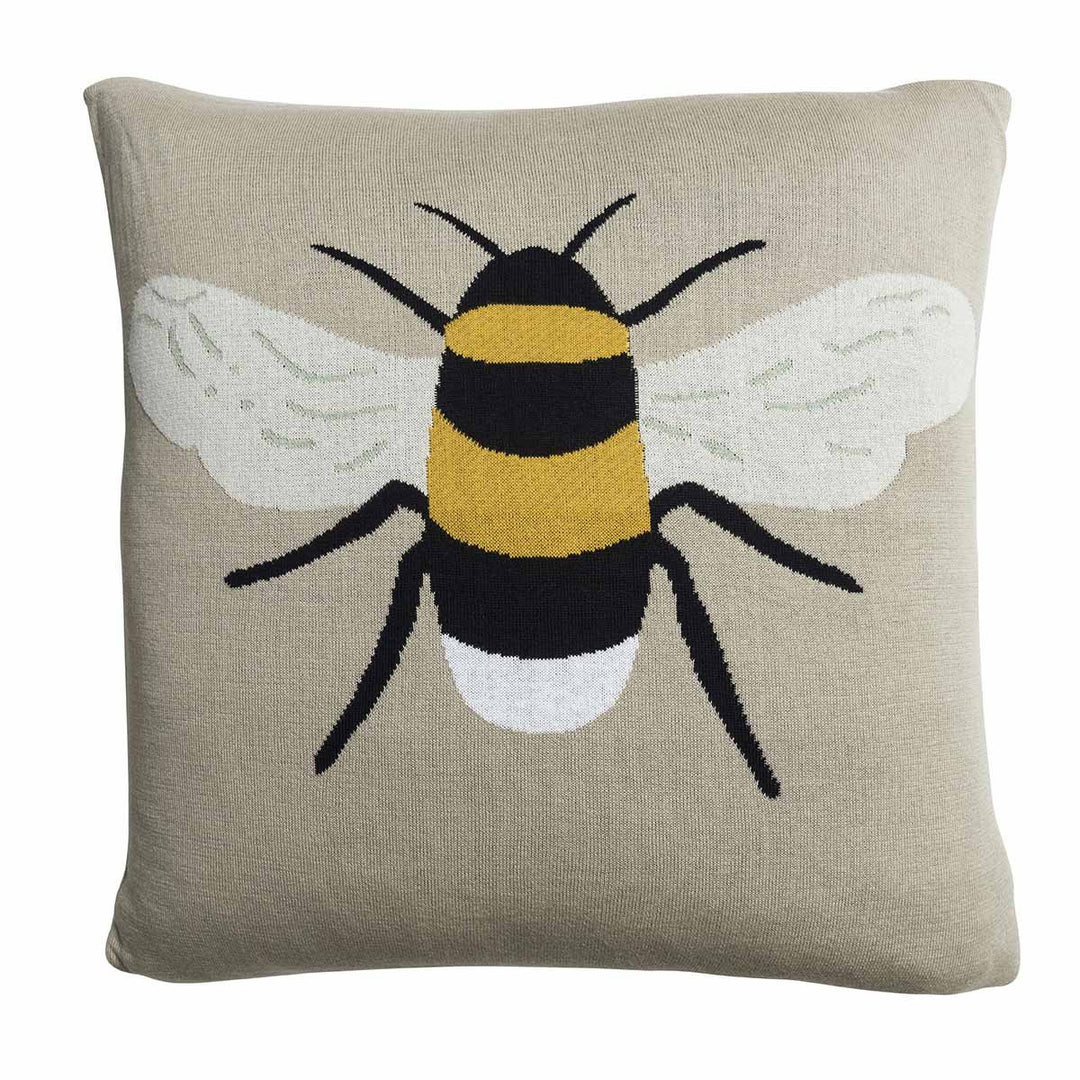 Sophie Allport Bees knitted statement pillow. 100% Cotton.