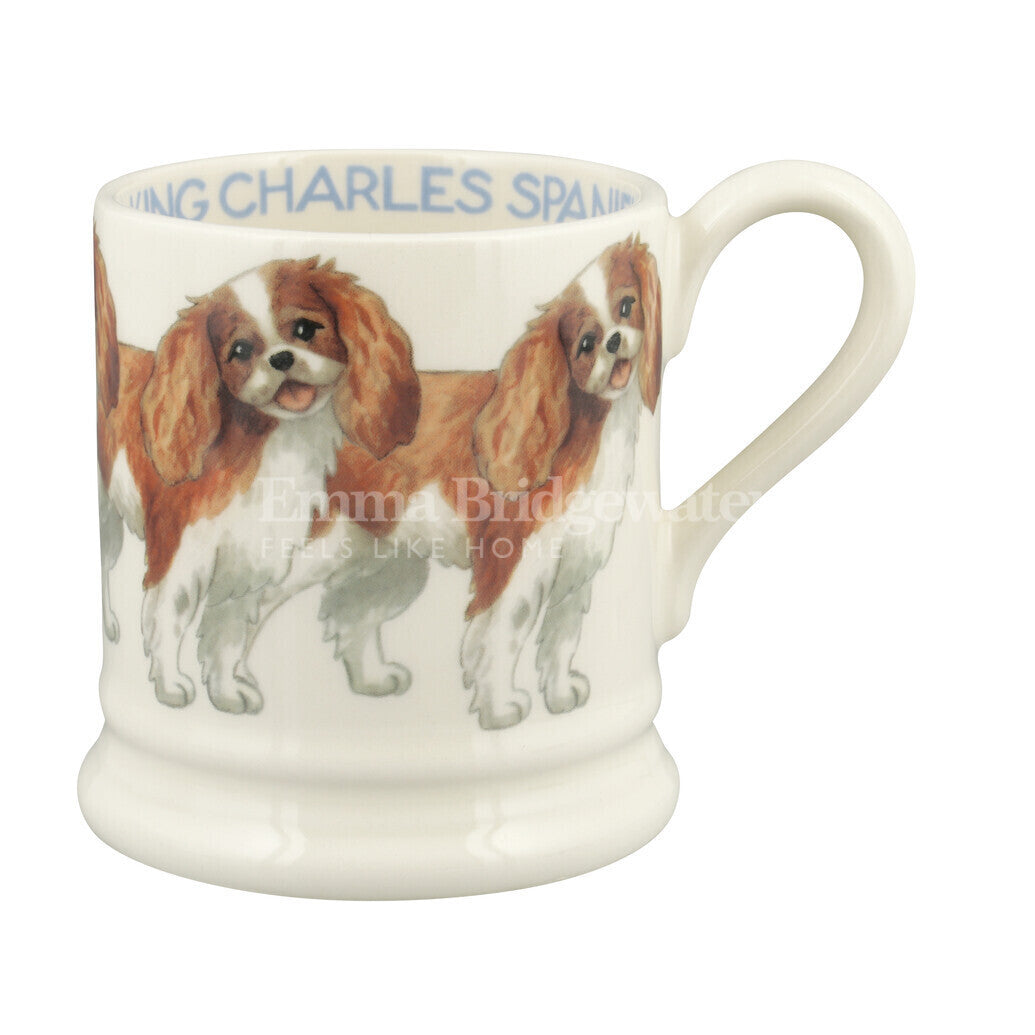 Emma Bridgewater King Charles Spaniel Half Pint Mug. Handmade in England.