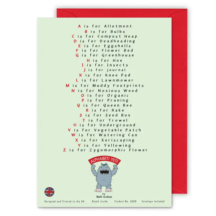 The Gardener's Alphabet Greeting Card