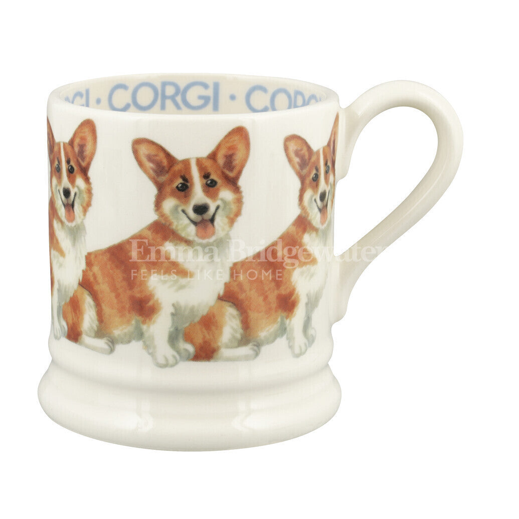 Emma Bridgewater Pembroke Welsh Corgi Half Pint Mug. Handmade in England.