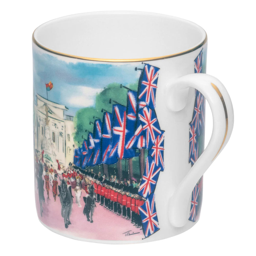 Platinum Jubilee Mall Celebration Bone China Mug by Halcyon Days.