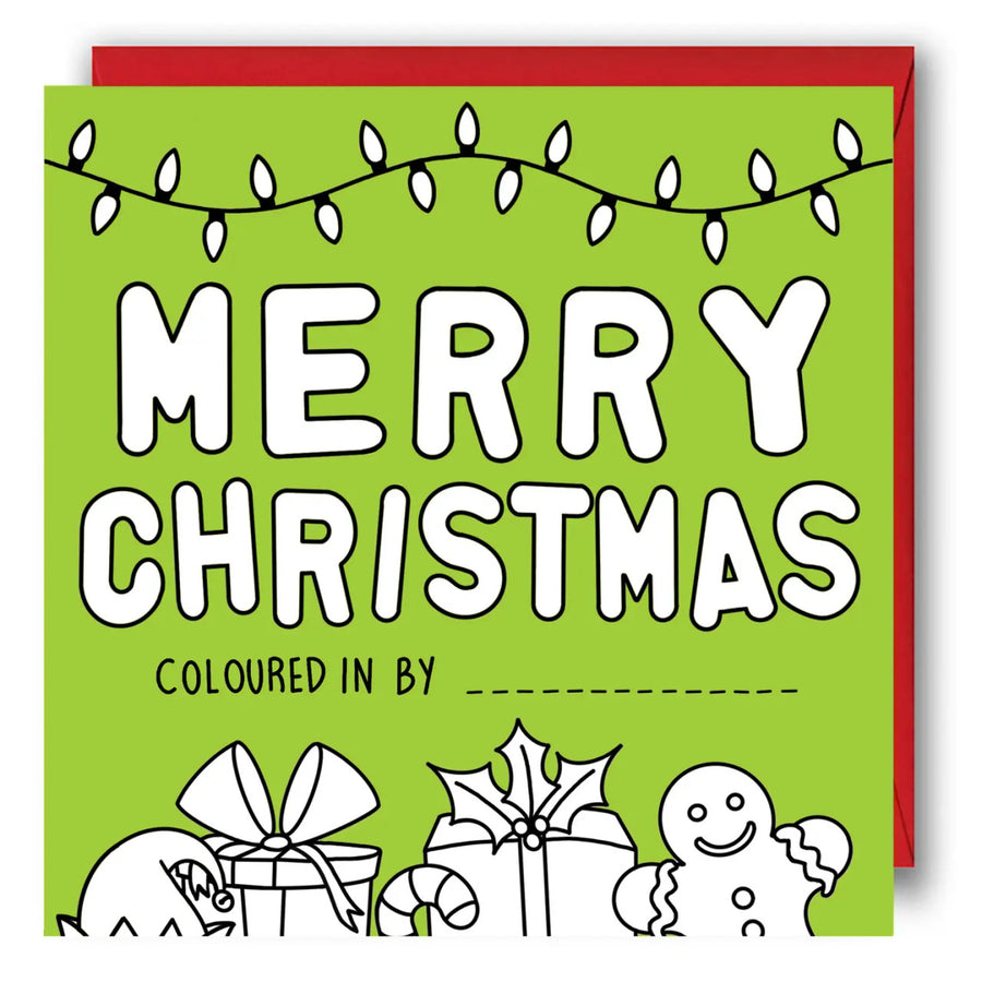 Color In Christmas Card - Merry Christmas