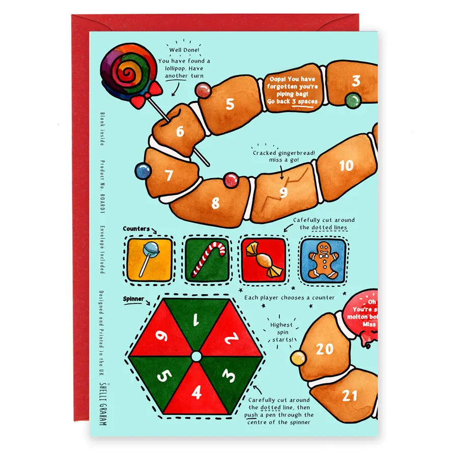 Gingerbread Board Game Christmas Card