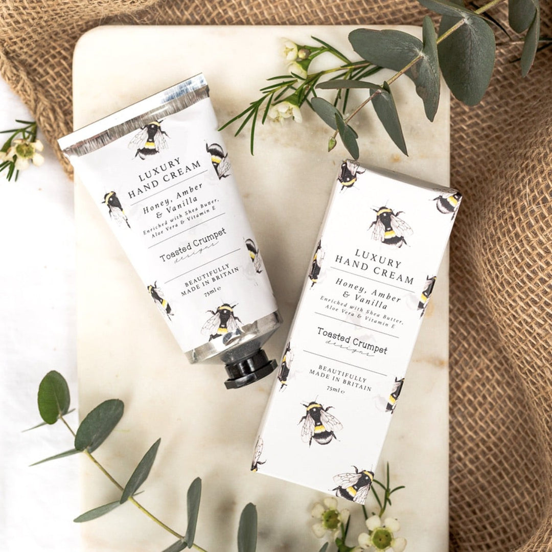 Honey, Amber and Vanilla Luxury Hand Cream 75ml by Toasted Crumpet.