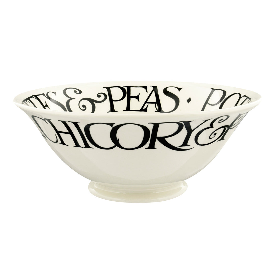 Emma Bridgewater Black Toast Courgettes & Peas Medium Serving Bowl