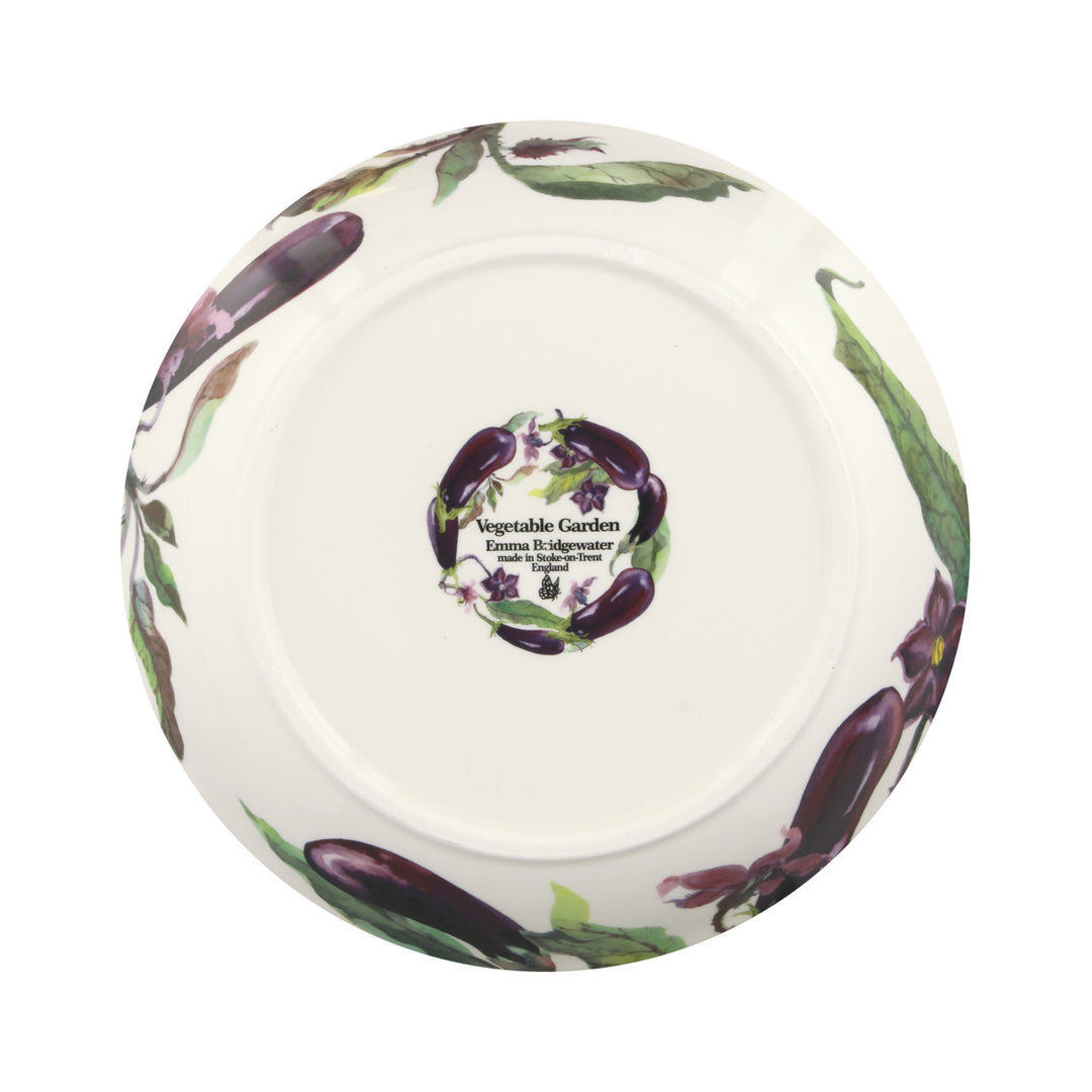 Emma Bridgewater Vegetable Garden Aubergine & Flowers Medium Pasta Bowl