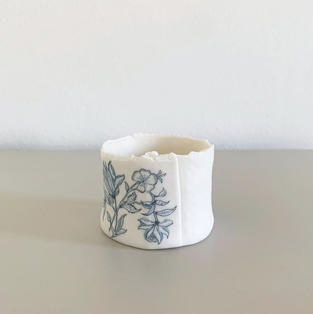 Azalea Handbuilt Ceramic Embossed Tea Light Holder