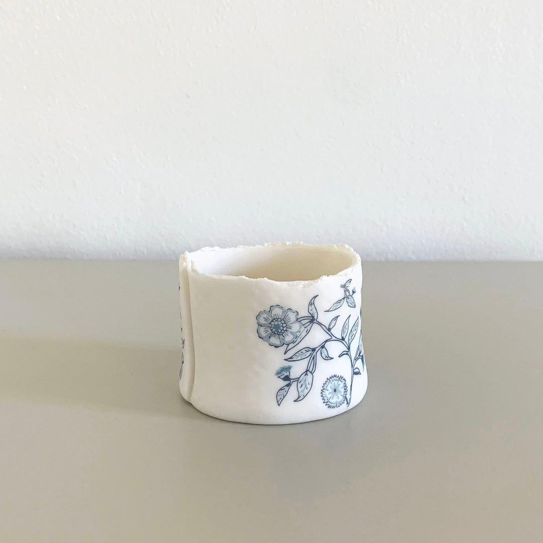 Azalea Handbuilt Ceramic Embossed Tea Light Holder