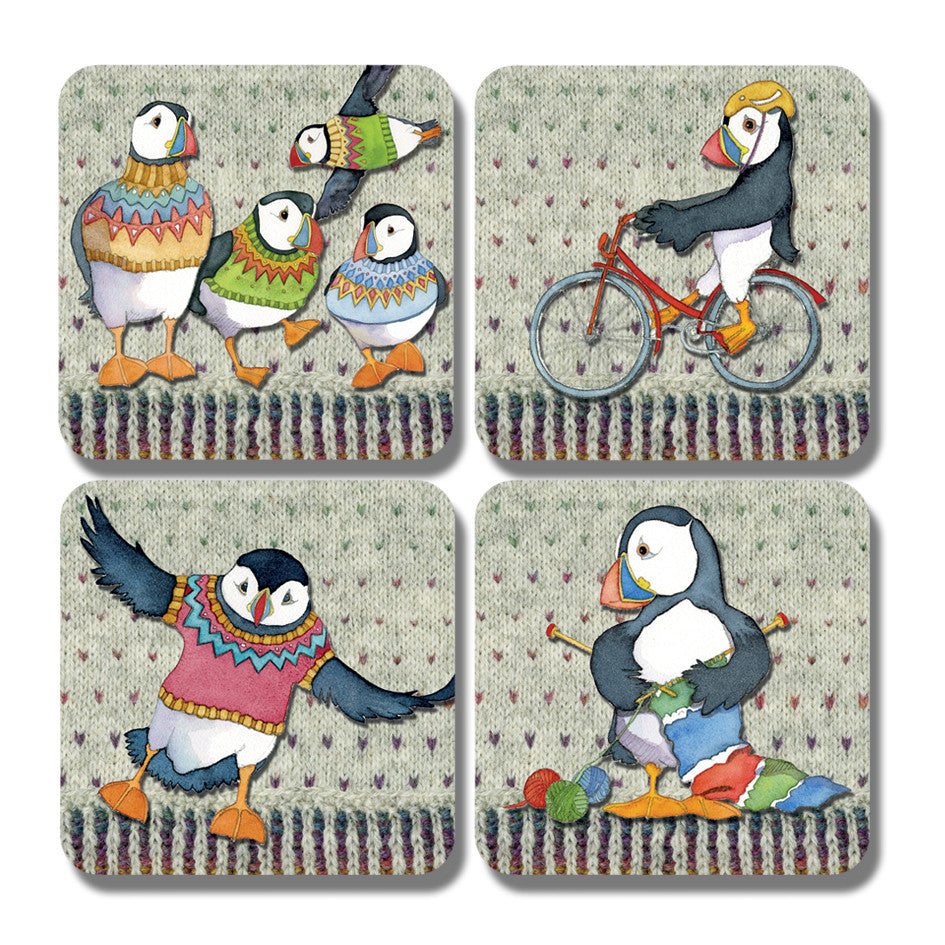 Woolly Puffins Coasters - Set of 4 from Emma Ball