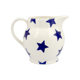 Emma Bridgewater Blue Star Half Pint Jug. Handmade in England. Image