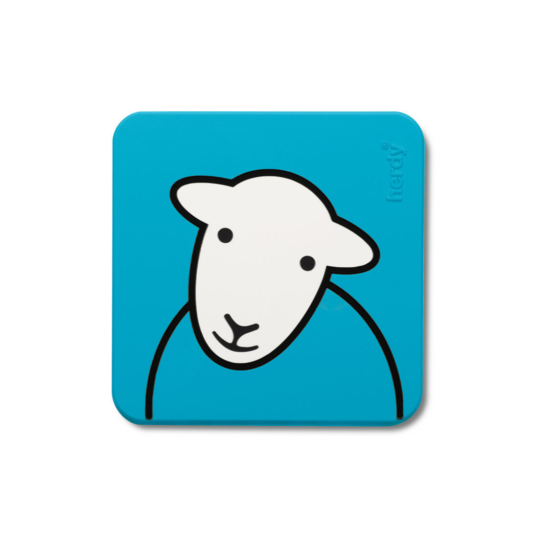 Herdy Hello PVC Coaster - Blue