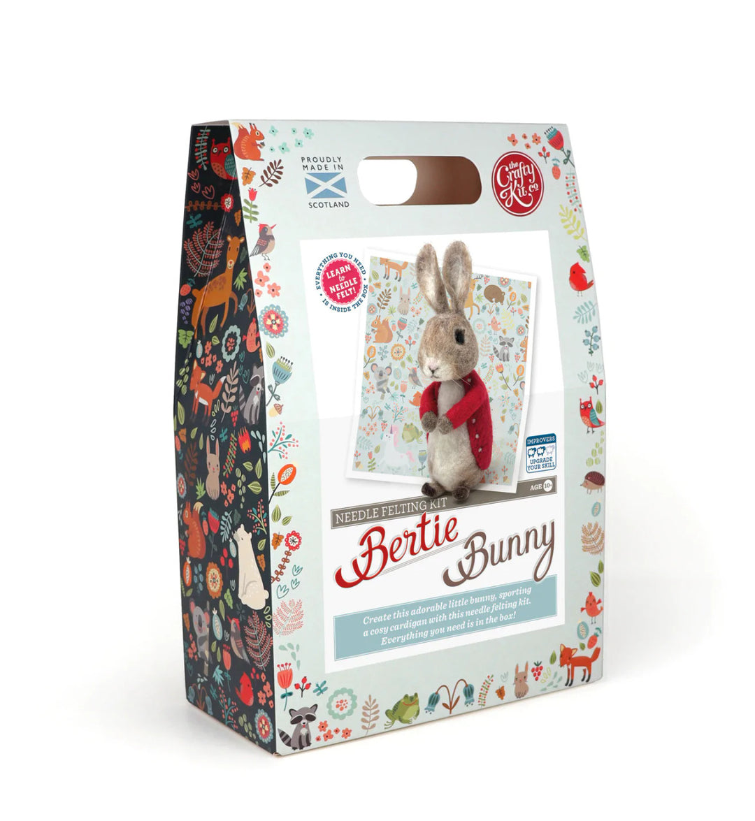 Bertie Bunny Needle Feltin Kit from The Crafty Kit Co. Made in Scotland.