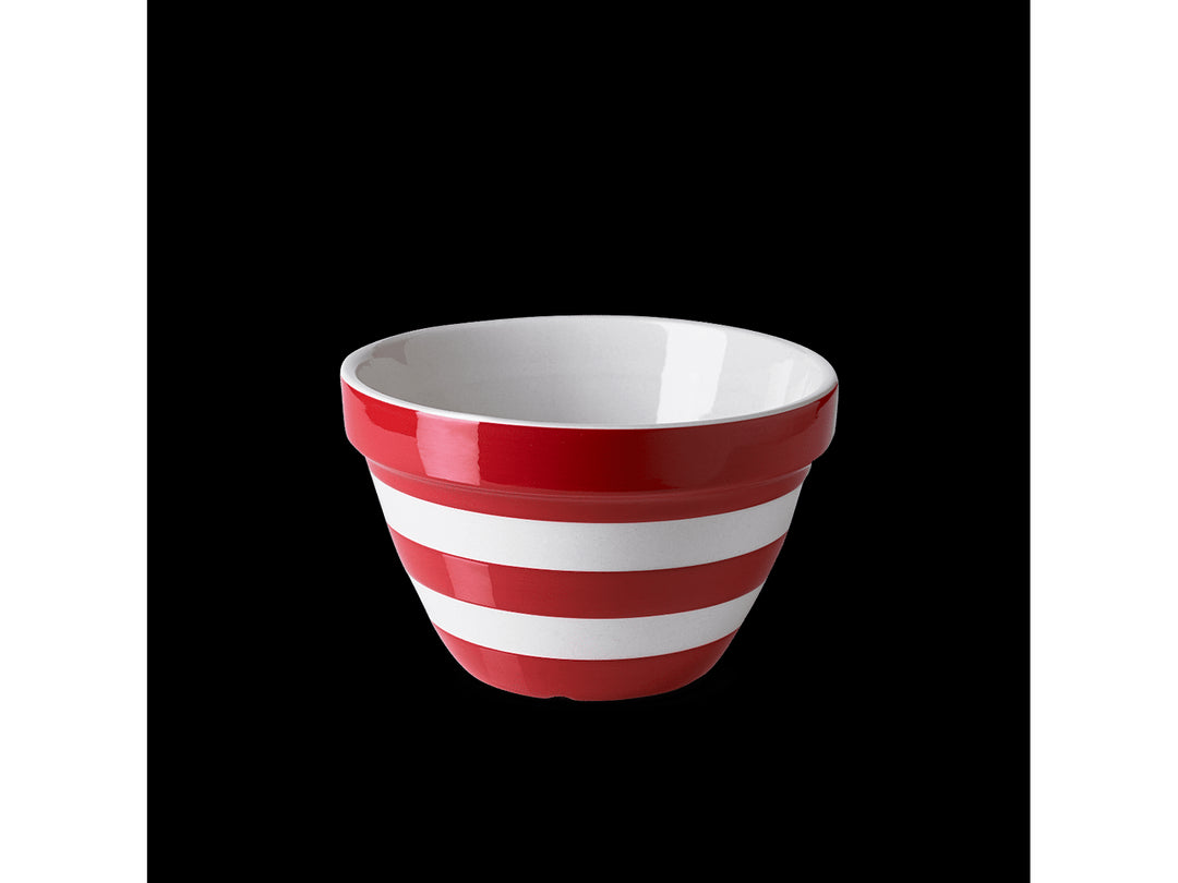 Cornishware Blue Striped Pudding Basin - Red