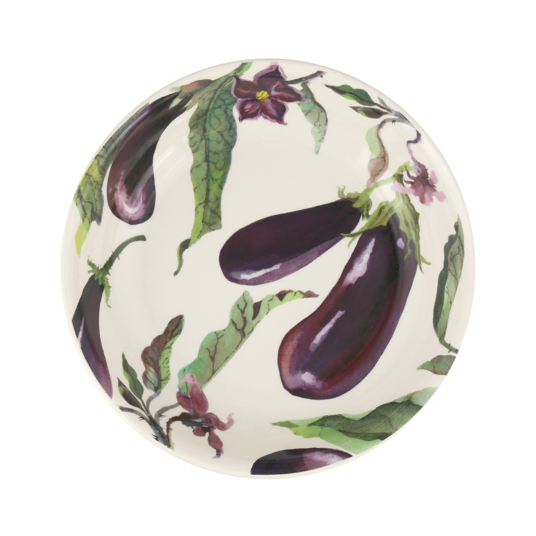 Emma Bridgewater Vegetable Garden Aubergine & Flowers Medium Pasta Bowl