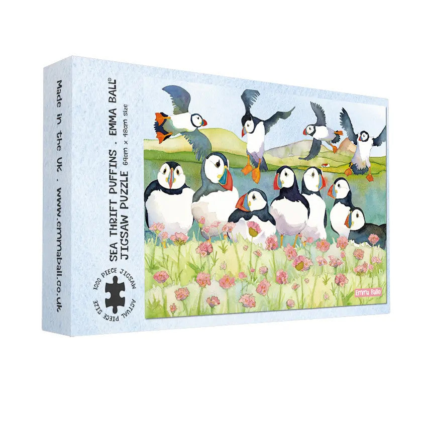 Sea Thrift Puffins 1000 Piece Jigsaw Puzzle by Emma Ball – The Bee's ...