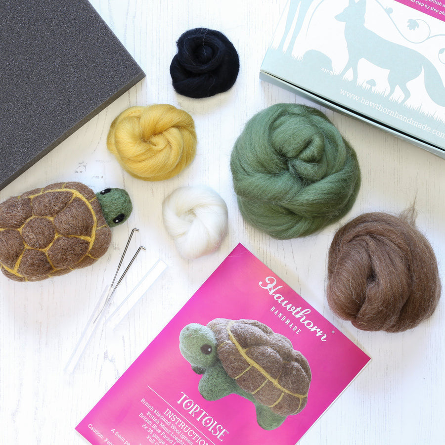 Tortoise Needle Felting Kit by Hawthorn Handmade.