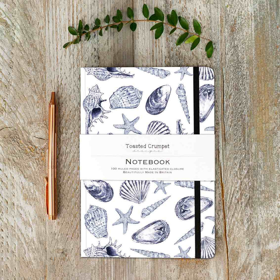 Inky Shells Pure A5 Lined Notebook by Toasted Crumpet