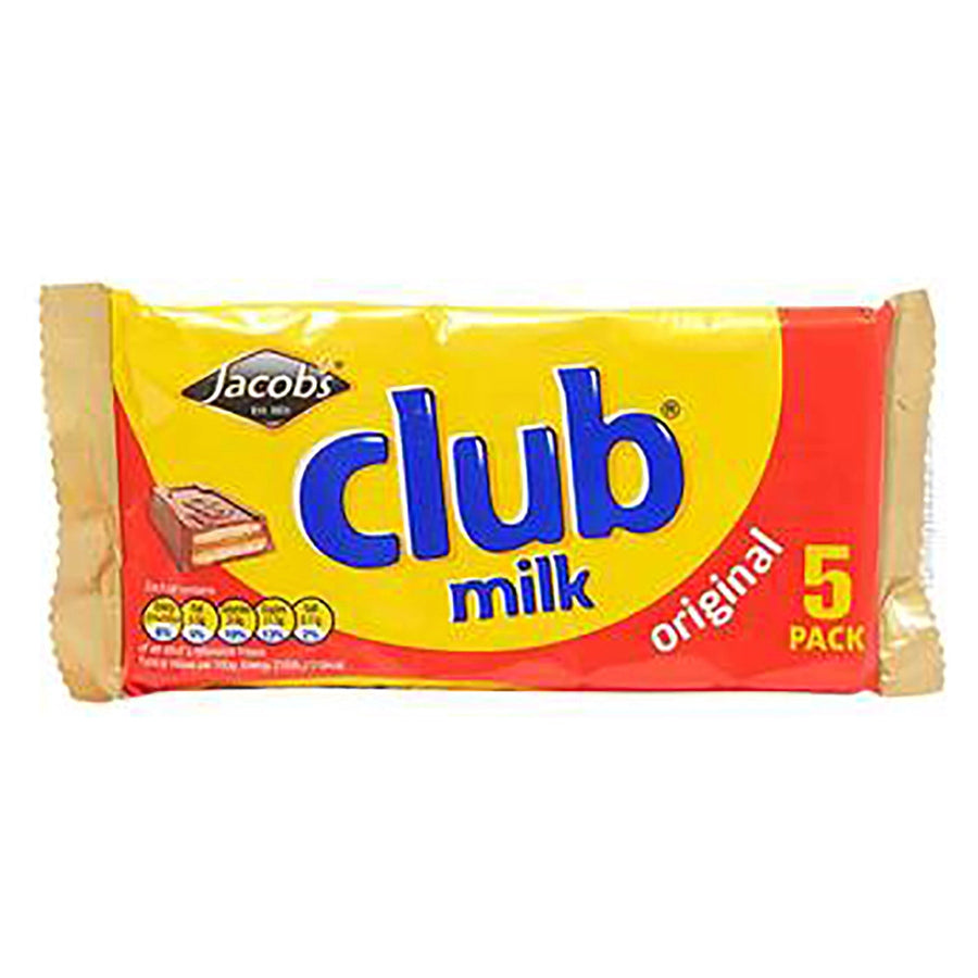 Jacob's Club Milk Chocolate Biscuit Bars 5 pack