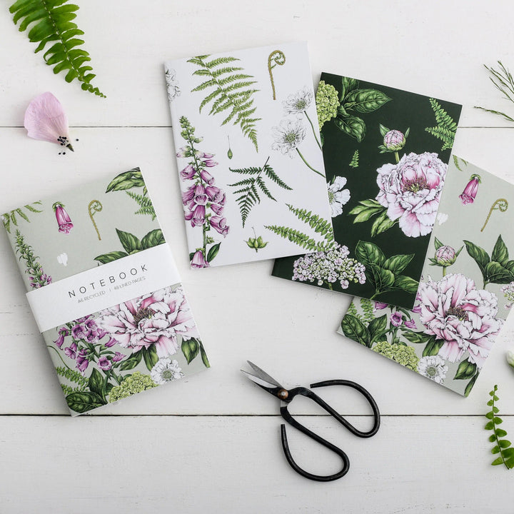 Summer Garden-- Set of 3 A6 Notebooks